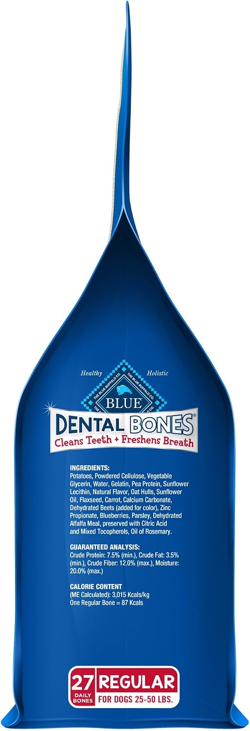 Blue Buffalo Dental Bones Regular Natural Dental Chew Dog Treats Bag Value Pack - Image 10