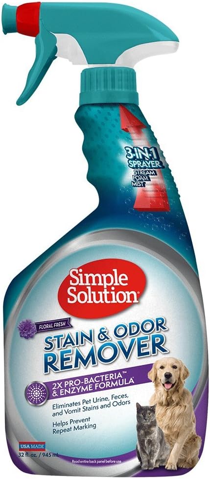Simple Solution Stain and Odor Eliminator Spray, Enzyme Carpet Cleaner for Dogs and Cats, Pet Stain Remover and Urine Odor Eliminator, Multi Surface Pet Cleaning Solution, 32 oz (Pack of 2) - Image 10