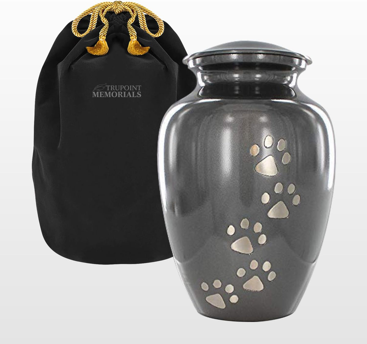 Trupoint Memorials Small Pet Urn for Dogs and Cats Ashes, Paws Print Black Cremation Urns for Pets up to 17 lbs - Image 12