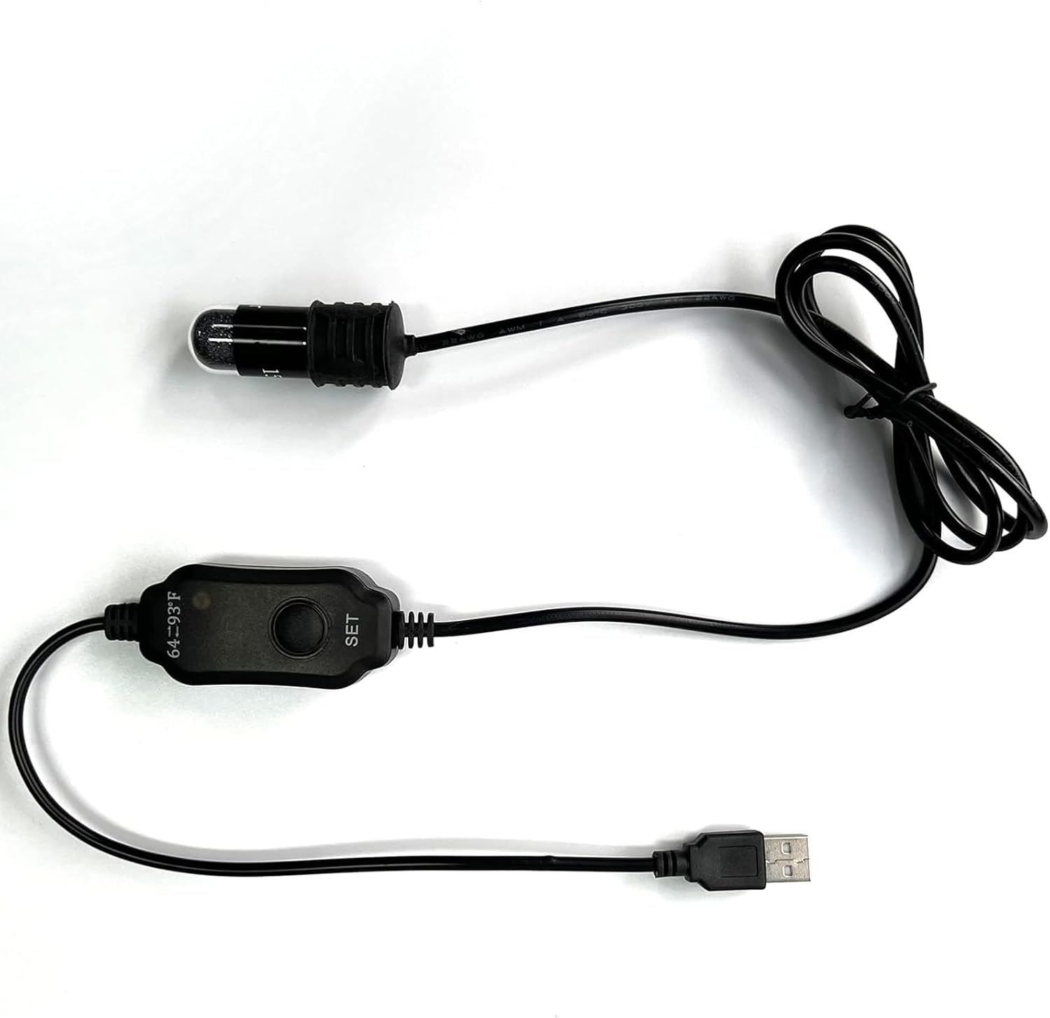 Auomii aquarium heater showing suction cup mount