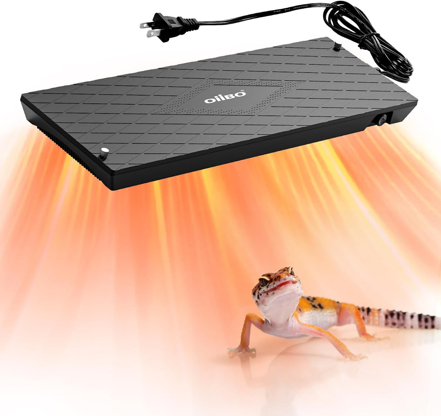 Oiibo reptile heat panel front view showing adjustable temperature dial