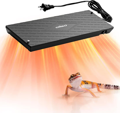 Oiibo reptile heat panel front view showing adjustable temperature dial