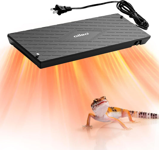 Oiibo reptile heat panel front view showing adjustable temperature dial