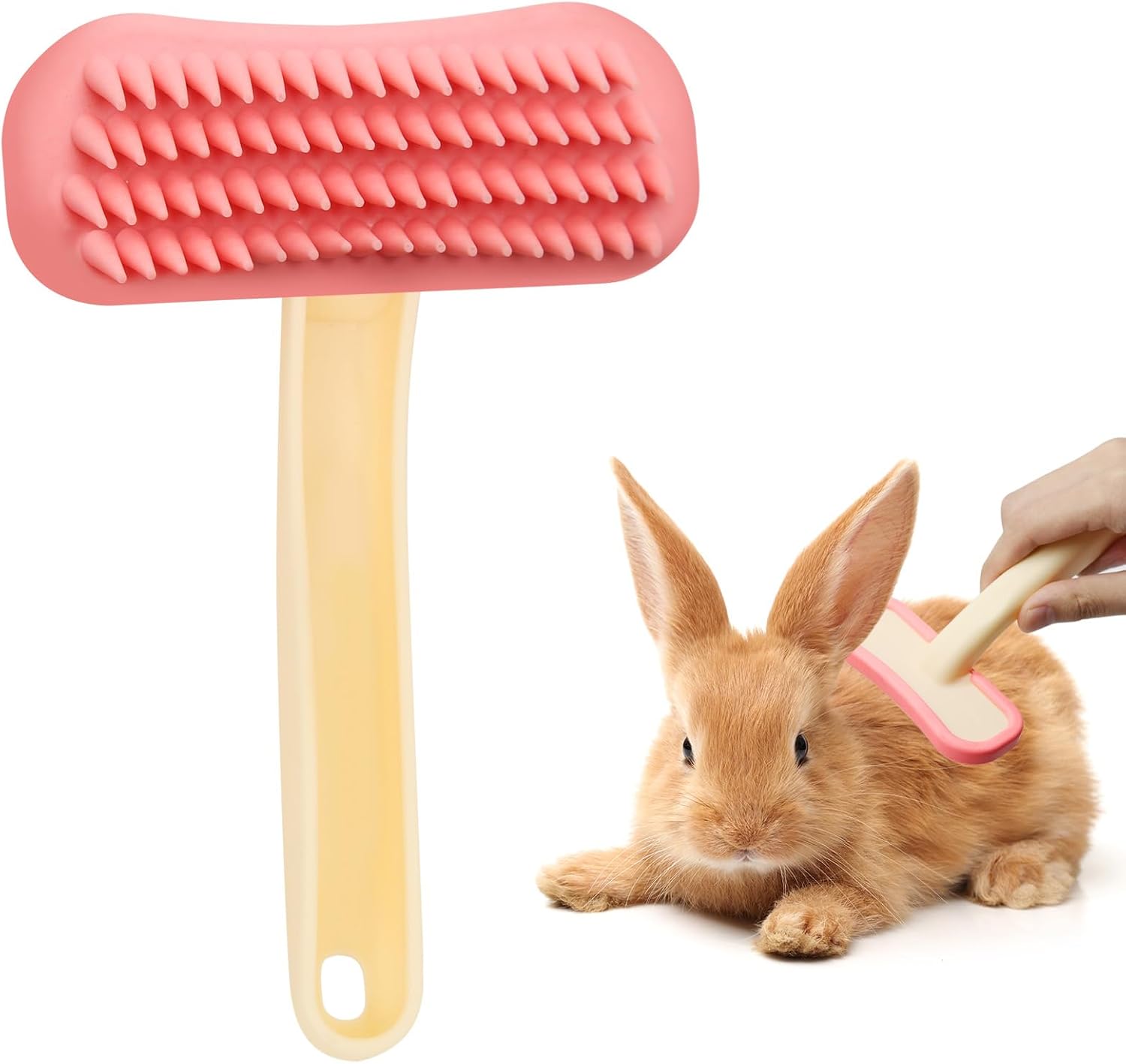 Cyuxing rabbit brush soft silicone small animal massage comb front view