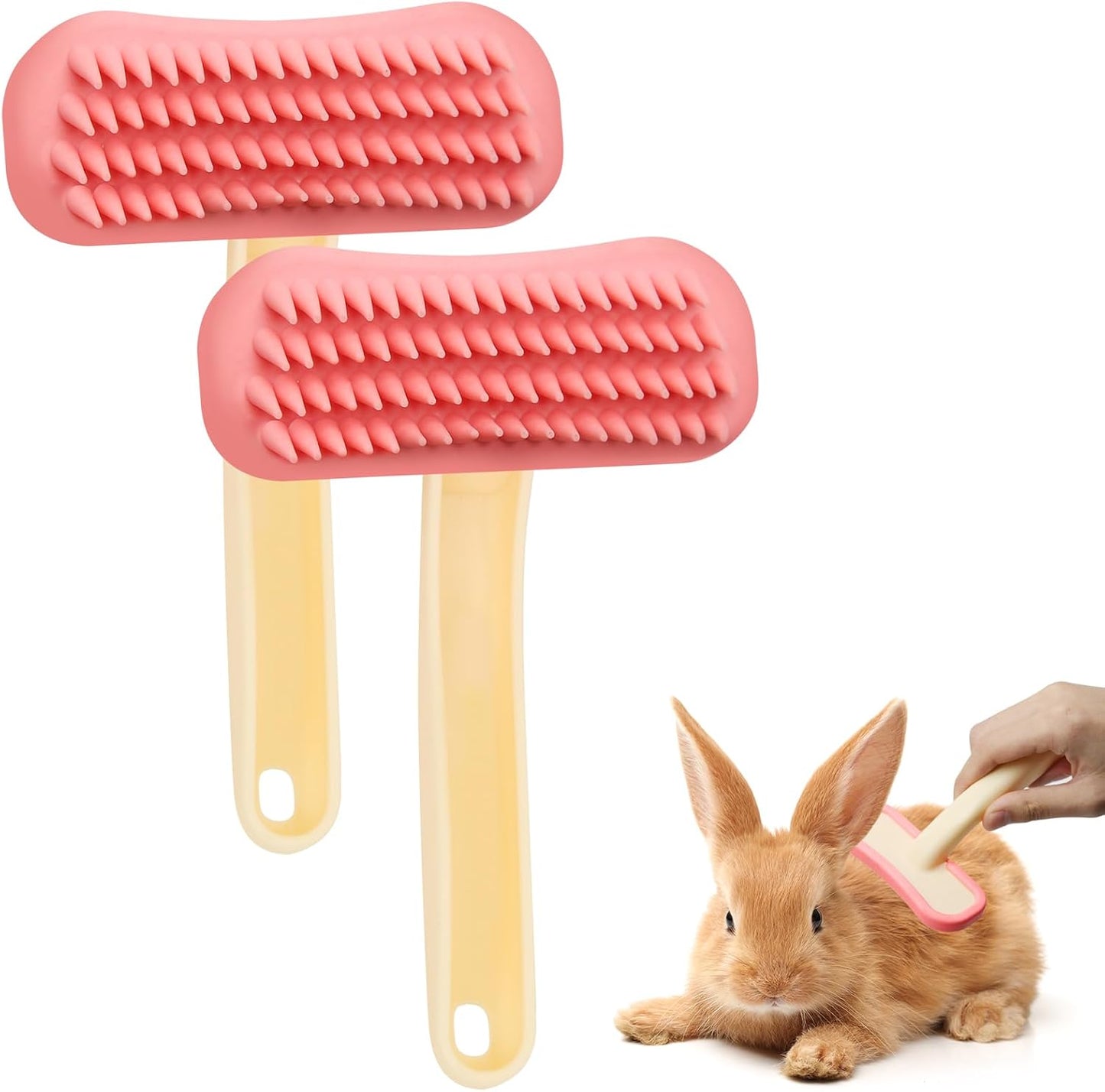 Rabbit Brush, Soft Silicone Small Animal Massage Comb, Practical Bunny Brush for Grooming, Bunny Grooming Kit Supplies Suitable for Cats Puppies & Other Pets - Image 10