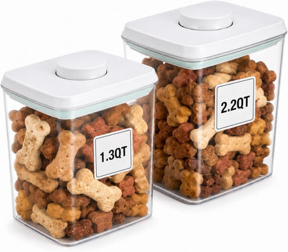 Pet Dog-Cat POP-Treat Airtight jar-Container - 1.3 Qt/1.2 L | Stackable One-Touch Opening | Airtight Dog and Cat Food Storage Container | BPA-Free - Image 9