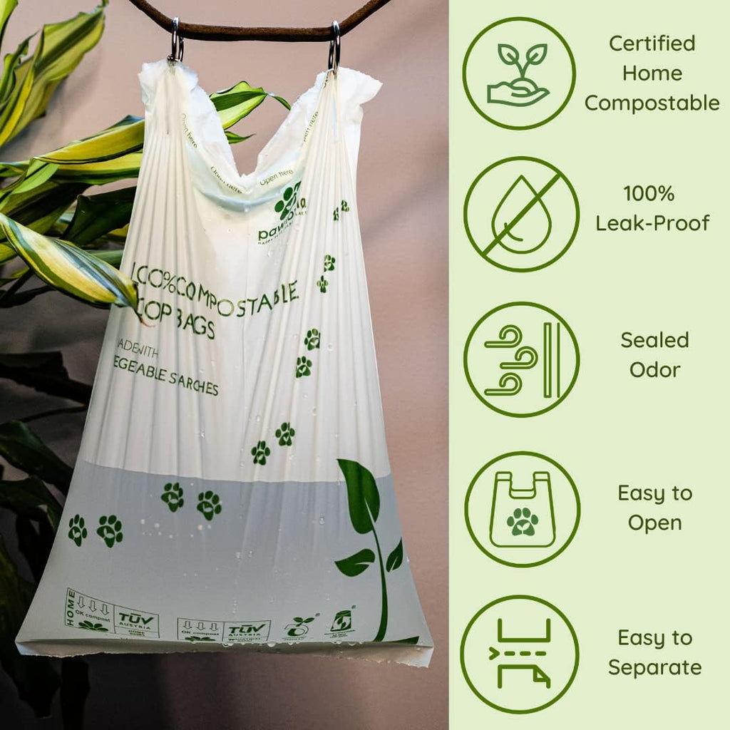 Pawtria Vegetable Starch Pet Waste Bags Open View