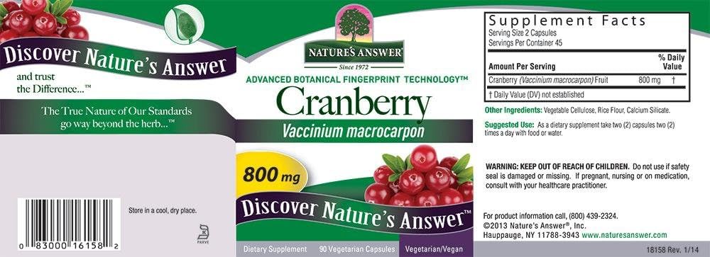 Nature's Answer Cranberry Fruit | Dietary Supplement | Supports Urinary Tract and Immune Systems | Vegetarian, Kosher Certified & Vegan | 90 Capsules | Single Count - Image 3
