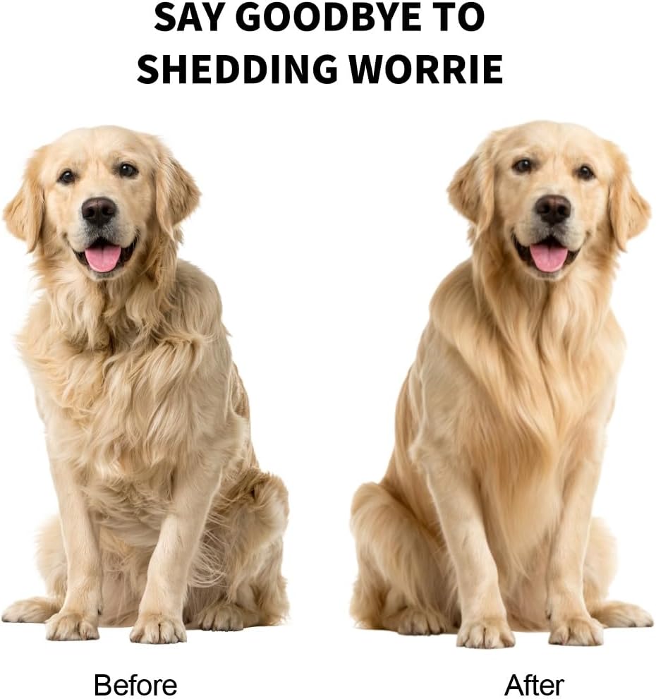 Smobusi professional dog and cat undercoat rake demonstrating the hair removal release button feature