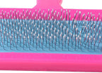 OEM compact pink pet slicker brush for gentle daily pet grooming