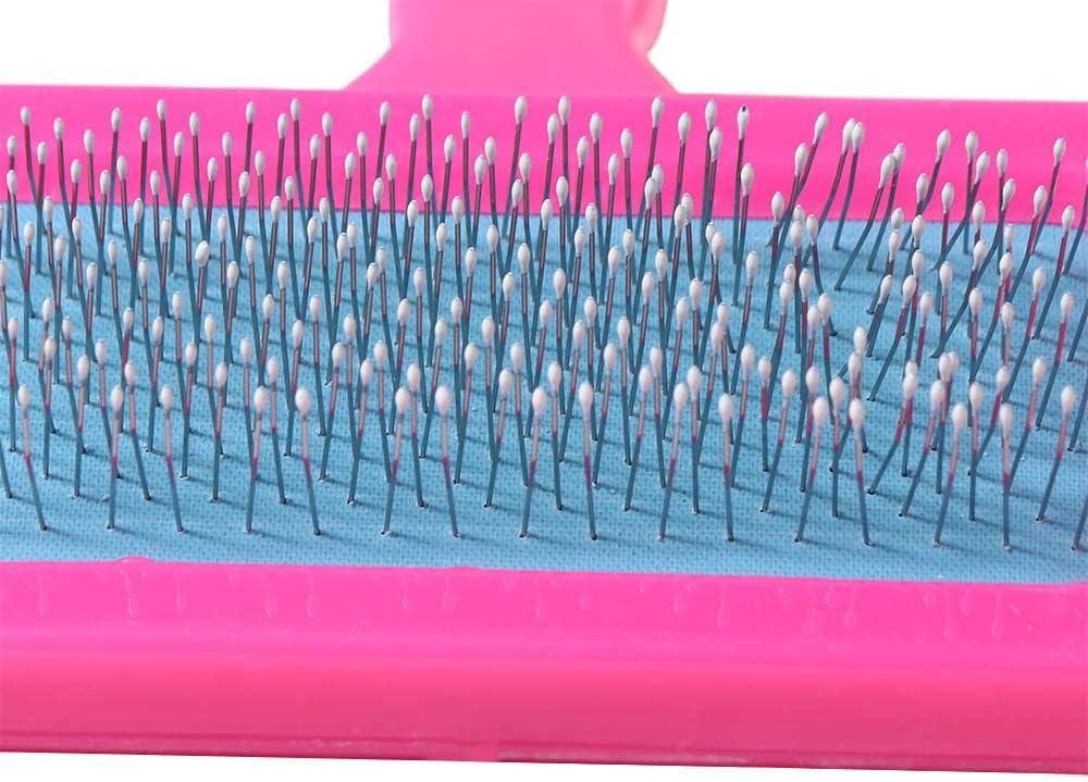 OEM compact pink pet slicker brush for gentle daily pet grooming