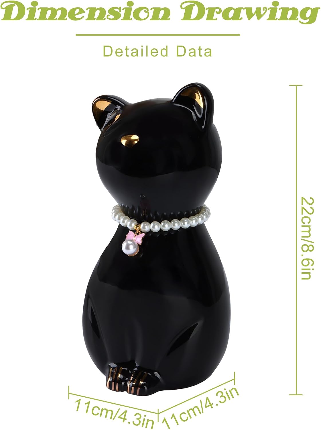 Cat Urns for Ashes, Elegant Ceramics Pets Cremation Keepsake - Image 2