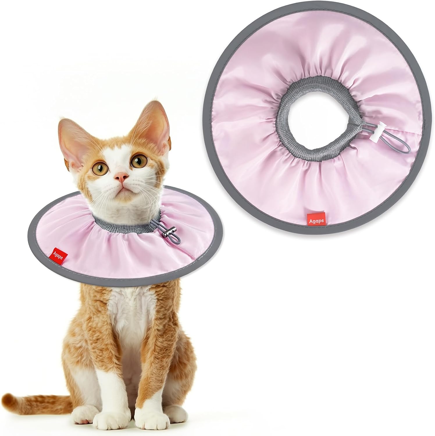 Agape Summer Soft Cat Cone, Lightweight Collar to Stop Licking & Scratching | Comfy Adjustable Cat Elizabethan Collar for After Surgery and Neuter Recovery, Water-Repellent Neck Cone for Cats & Kittens - Image 11