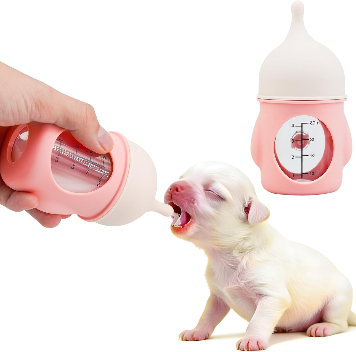Safe puppy milk feeder bottle detail of the liquid flow outlet