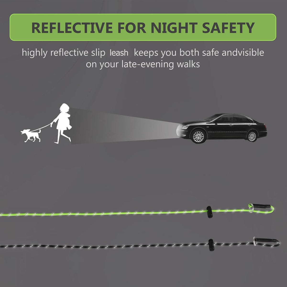 Fursdoly adjustable nylon rope slip lead with plastic stopper