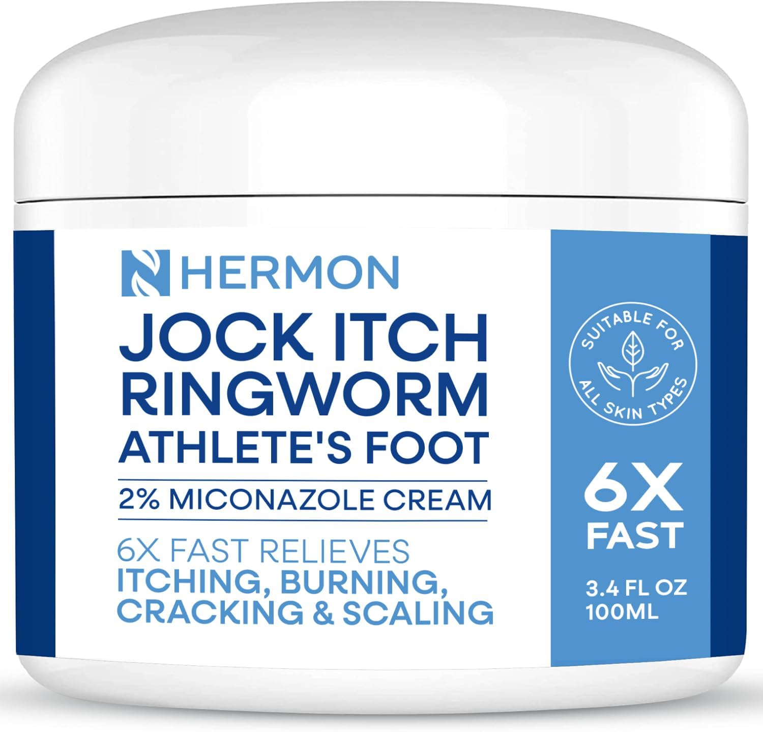 Hermon Jock Itch Cream 100ml front view bottle showing 2 percent miconazole nitrate antifungal treatment