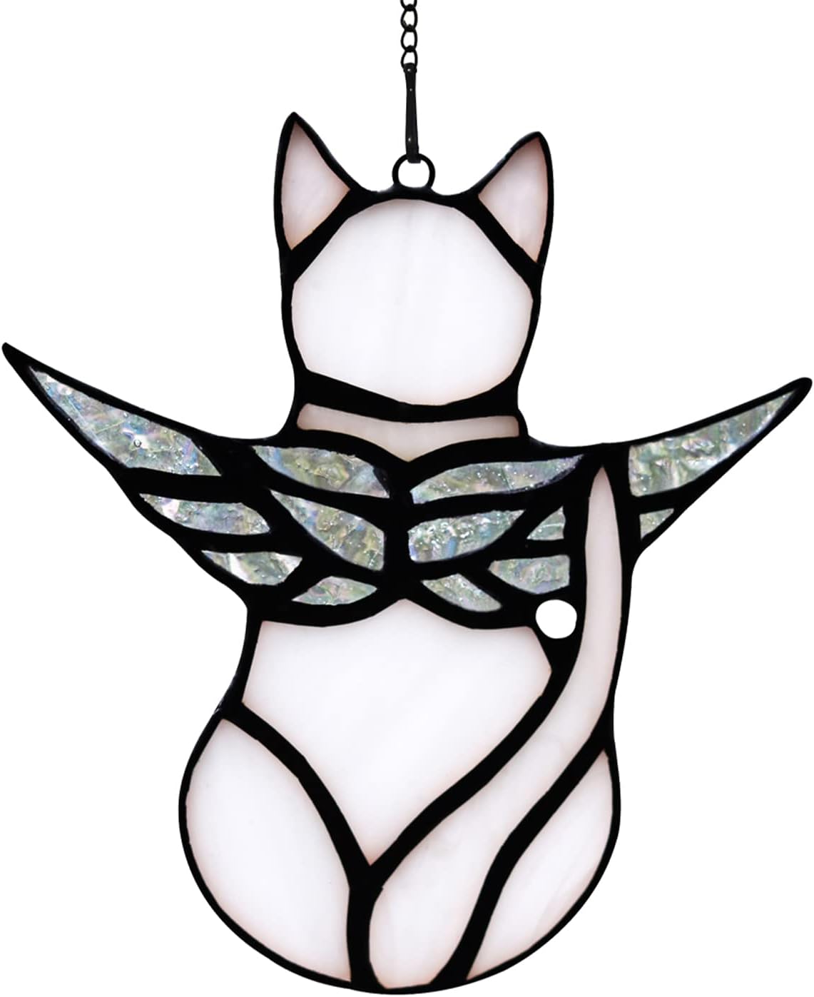 BOXCASA Cat Memorial Gifts for Loss of Cat, Gray Angel Cat Suncatcher with Iridescent Wings, Stained Glass Window Hanging, Pet Sympathy Gift for Women, Memorial Gift - Image 9