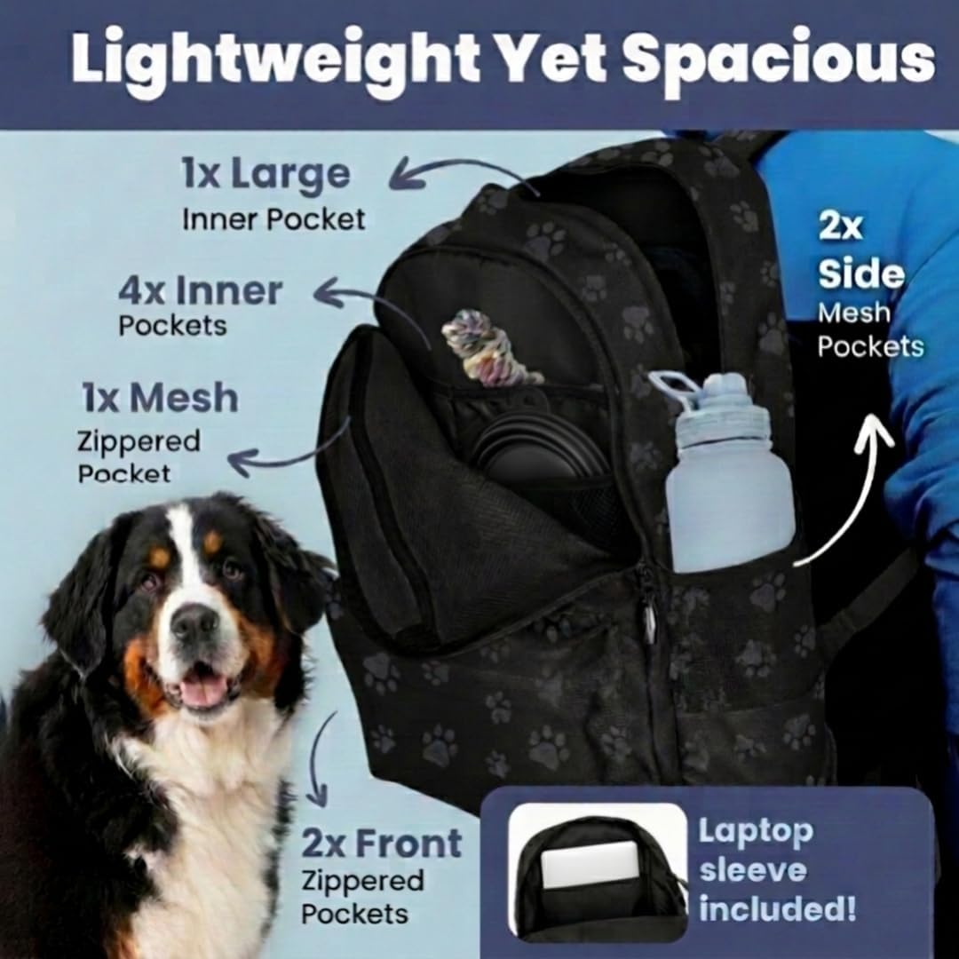 Rubyloo travel bag side view highlighting the integrated quick-access poop bag dispenser.