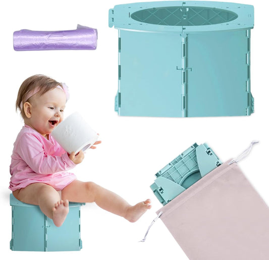 Hbfljyt Teo portable toddler travel potty in sailboat blue front view