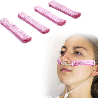 Welsoon Nasal Oxygen Cannula Cover front view showing soft pink satin material.