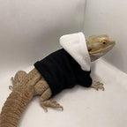Handmade polar fleece bearded dragon hoodie closeup detail