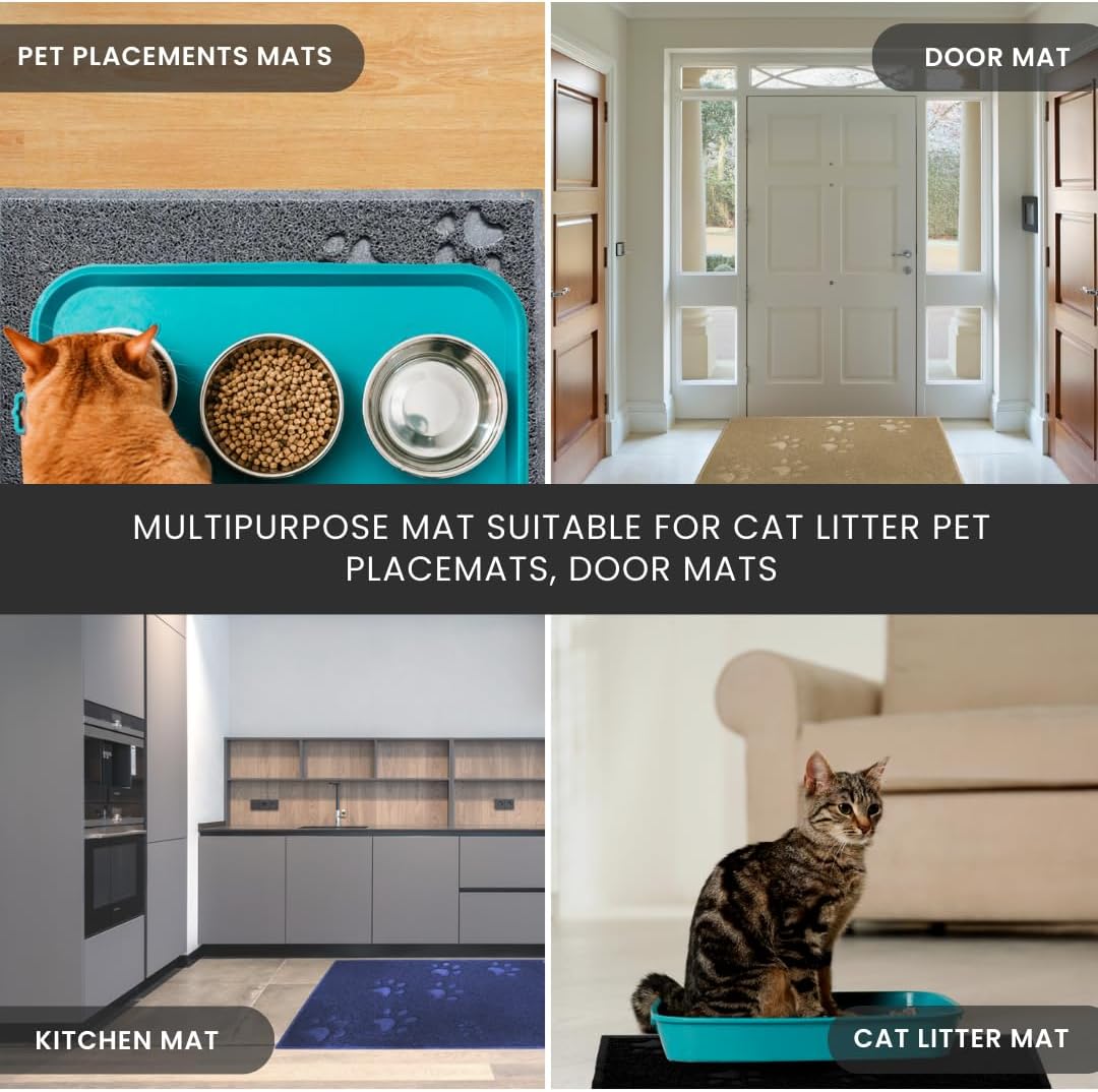 Andalus Brands Small Cat Litter Mat small size dimensions illustration with grey color