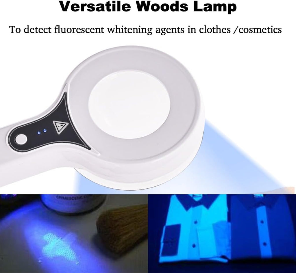 VQP facial skin condition testing device showcasing the integrated fluorescent color chart.