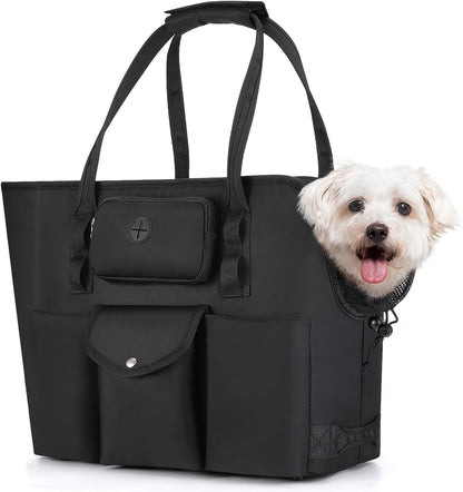 SlowTon dog purse carrier black front view