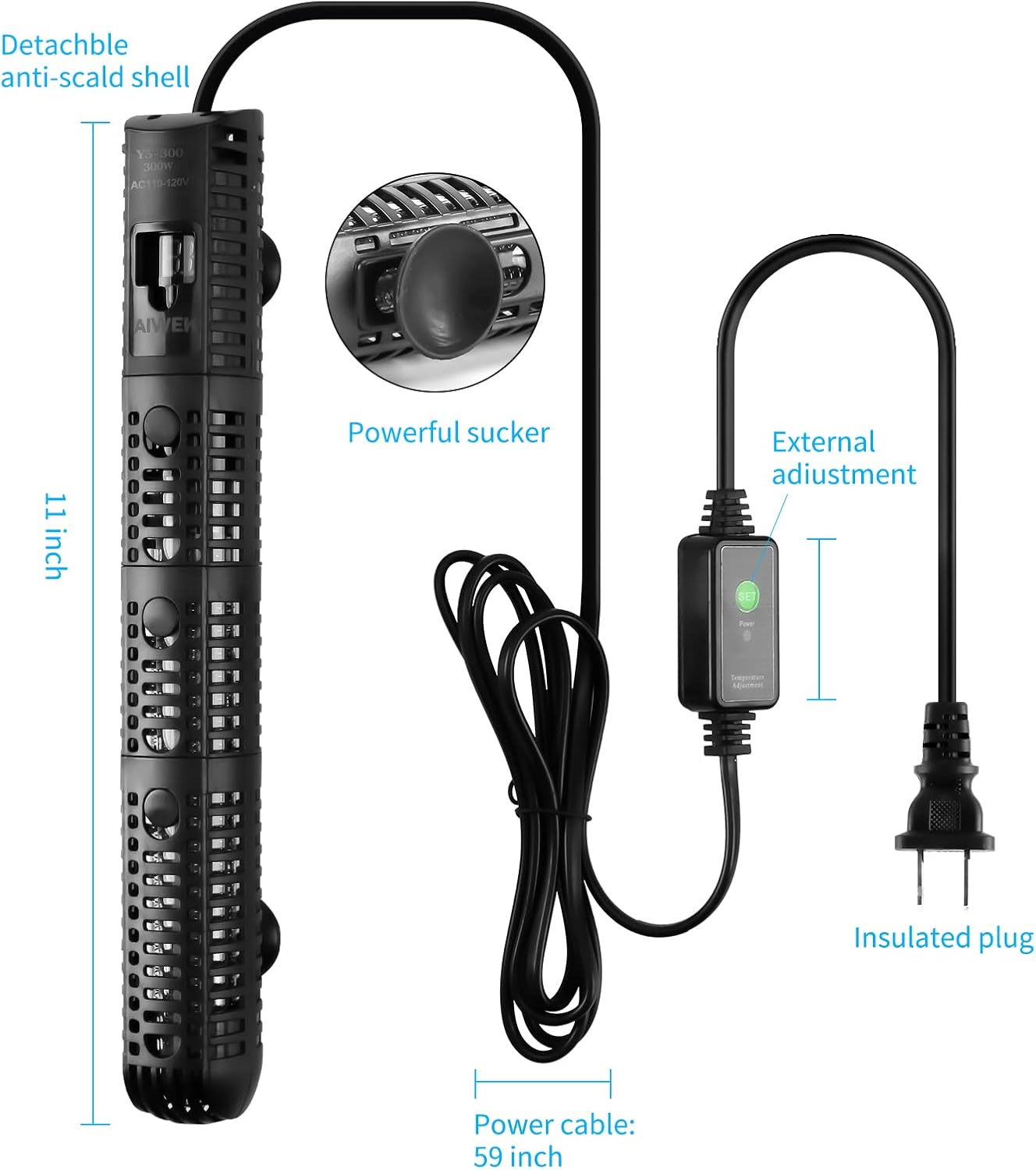 Aiwek heater suction cups and mounting hardware