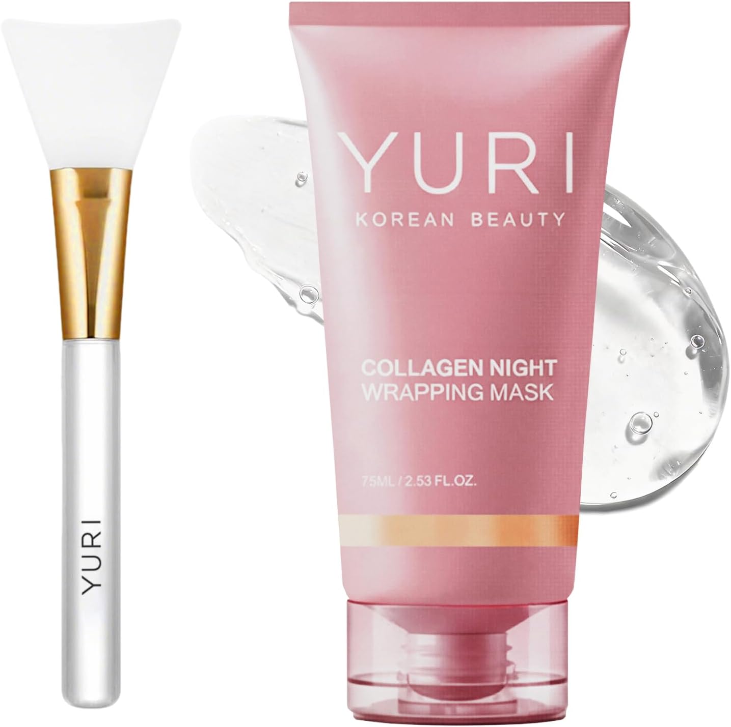 Yuri Beauty Collagen Night Wrapping Mask front view tube for overnight skin firming care