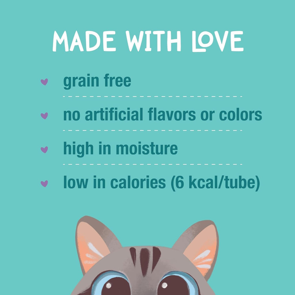 Cat enjoying Love Nala mousse wet food topper