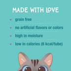 Cat enjoying Love Nala mousse wet food topper