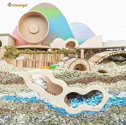 Niteangel Hamster House w/Climbing Ladder for Hamsters Gerbils Mice or Similar-Sized Pets (Secret Peep Tunnel Hamster Hut) - Image 4