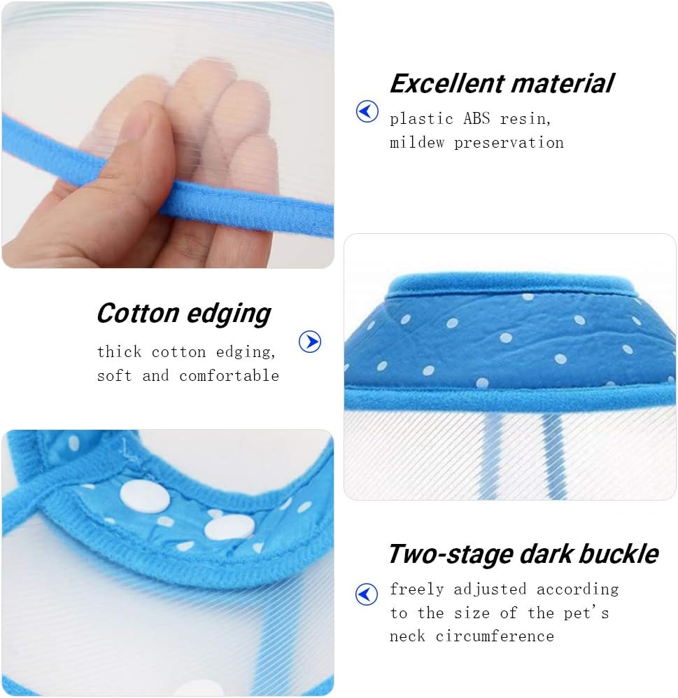 Andiker adjustable plastic puppy cone close up of soft breathable edges