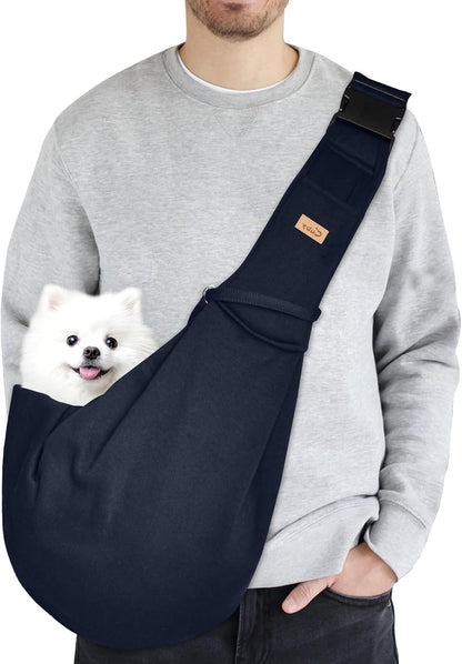 CUBY Dog and Cat Sling Carrier, Hand-Free Dog Carrier Slings with Adjustable Straps Pocker, Puppy Slings Carrier for Small Dogs Cats Outdoor Travel Bag(Black, M-Adjustable Strap) - Image 15