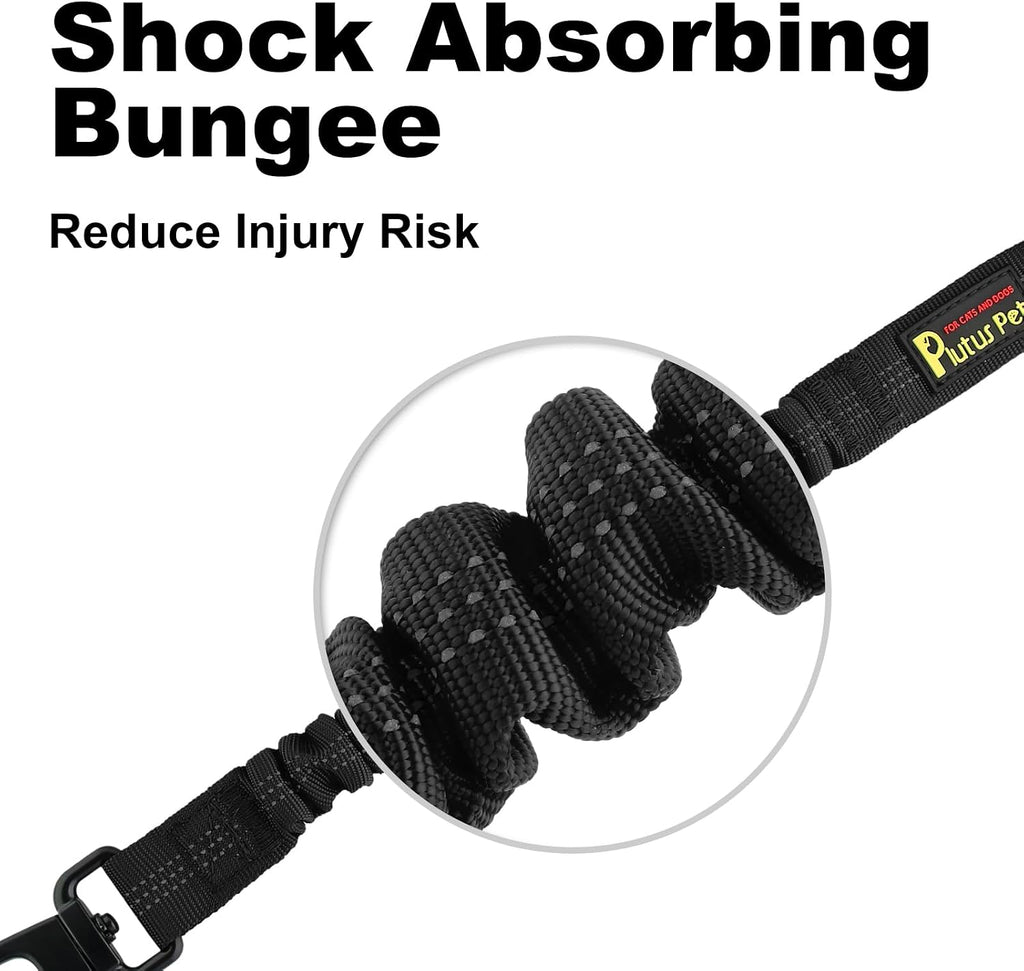 Shock absorbing elastic bungee dog car leash