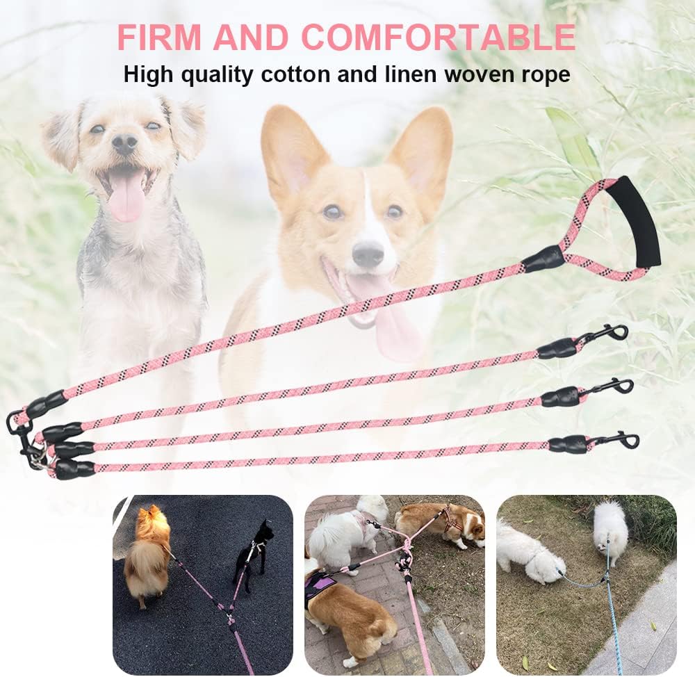 Durable zinc alloy snap hooks on the QINKOUDIH heavy duty training lead for large dogs.