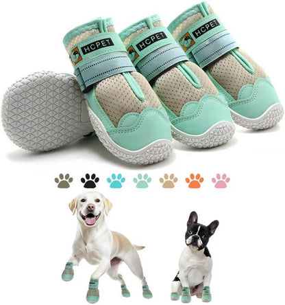 Hcpet Dog Shoes for Dogs, Dog Booties for Dogs, Anti-Slip Dog Boots & Paw Protectors for Hot Pavement Winter Snow Hiking with Reflective Straps Khaki Size 6, 4PCS - Image 12