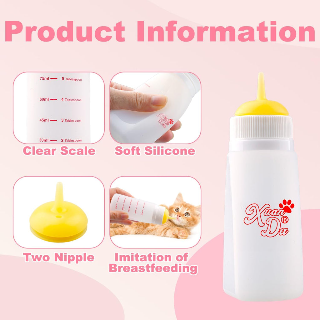 Xuanda newborn pet feeding kit containing a nursing bottle and a supplemental feeding syringe