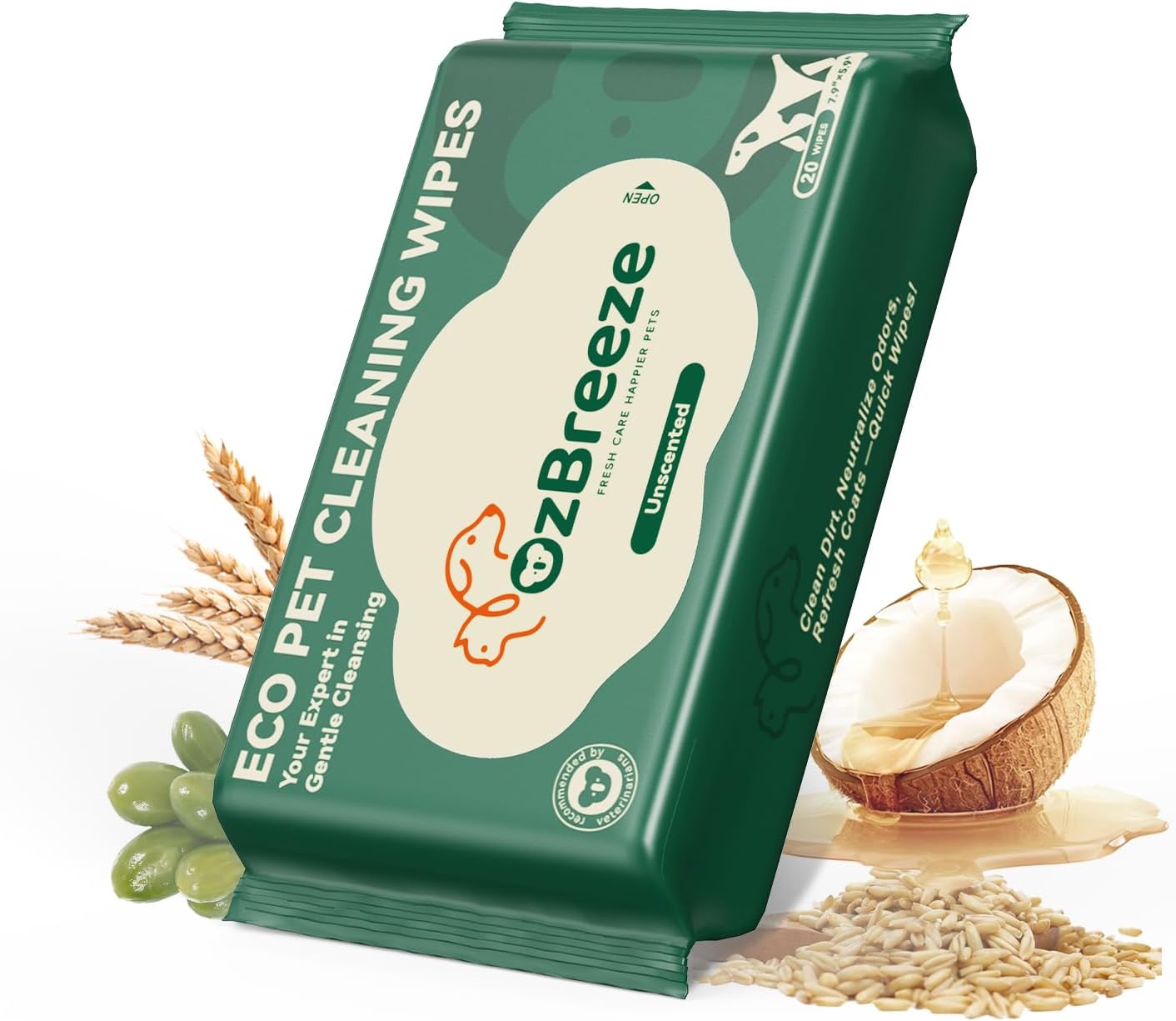 Eye Wipes for Dogs & Cats, Gently Remove Tear Stains, Debris & Discharge, Hypoallergenic Pet Eye Cleaner for Eyes, Wrinkles & Face, Unscented with Natural Coconut Oil & Provitamin B5, 100ct - Image 9