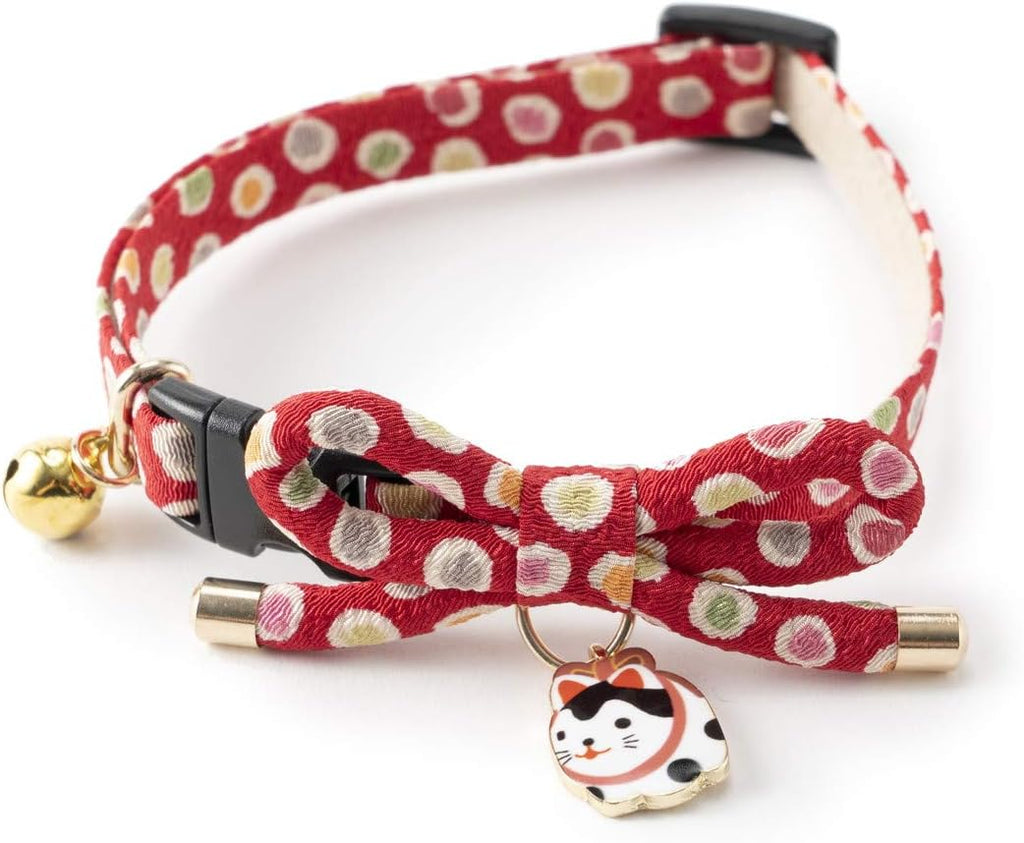 Necoichi red cat collar showing breakaway safety buckle mechanism