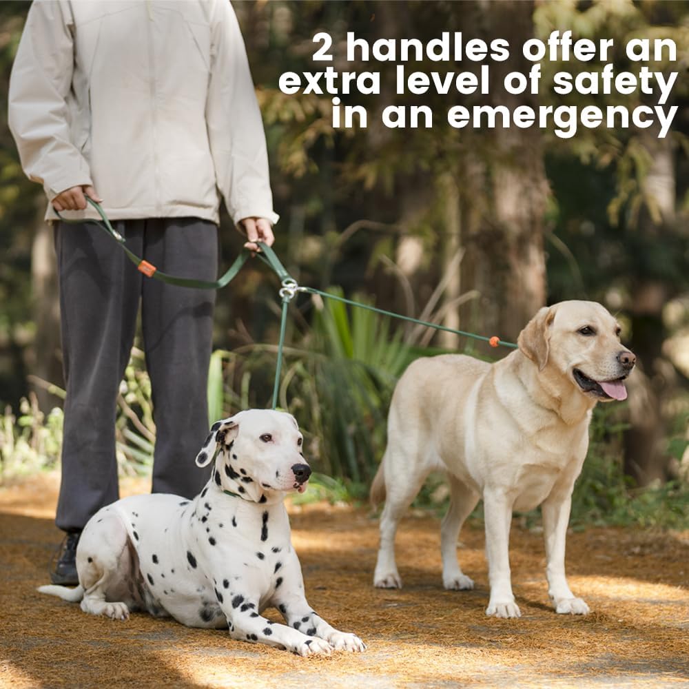 Howgo dual dog leash close up of three sixty degree swivel joint