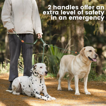 Howgo dual dog leash close up of three sixty degree swivel joint
