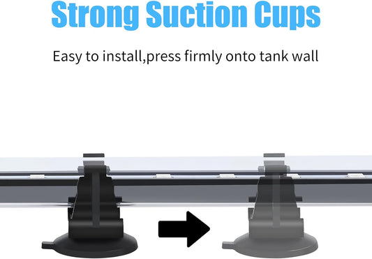 Aquaneat LED light bar showing blue illumination in aquarium