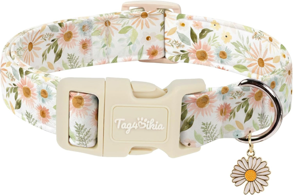Dog Collars for Small Dogs, Dog Collar with Tulip Patterns, Summer Floral Dog Collar Tulip with Metal Buckle, Durable Cute Adjustable Collars Flower Gift for Puppy Small Medium Dogs-S - Image 15