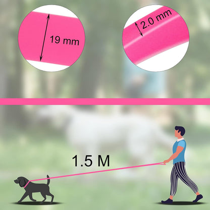 Long distance obedience dog training lead in bright pink color.