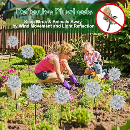 Winemana bird deterrent windmill set for lawn