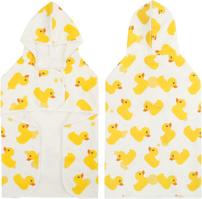 HDE white rubber duck dog bathrobe packaging