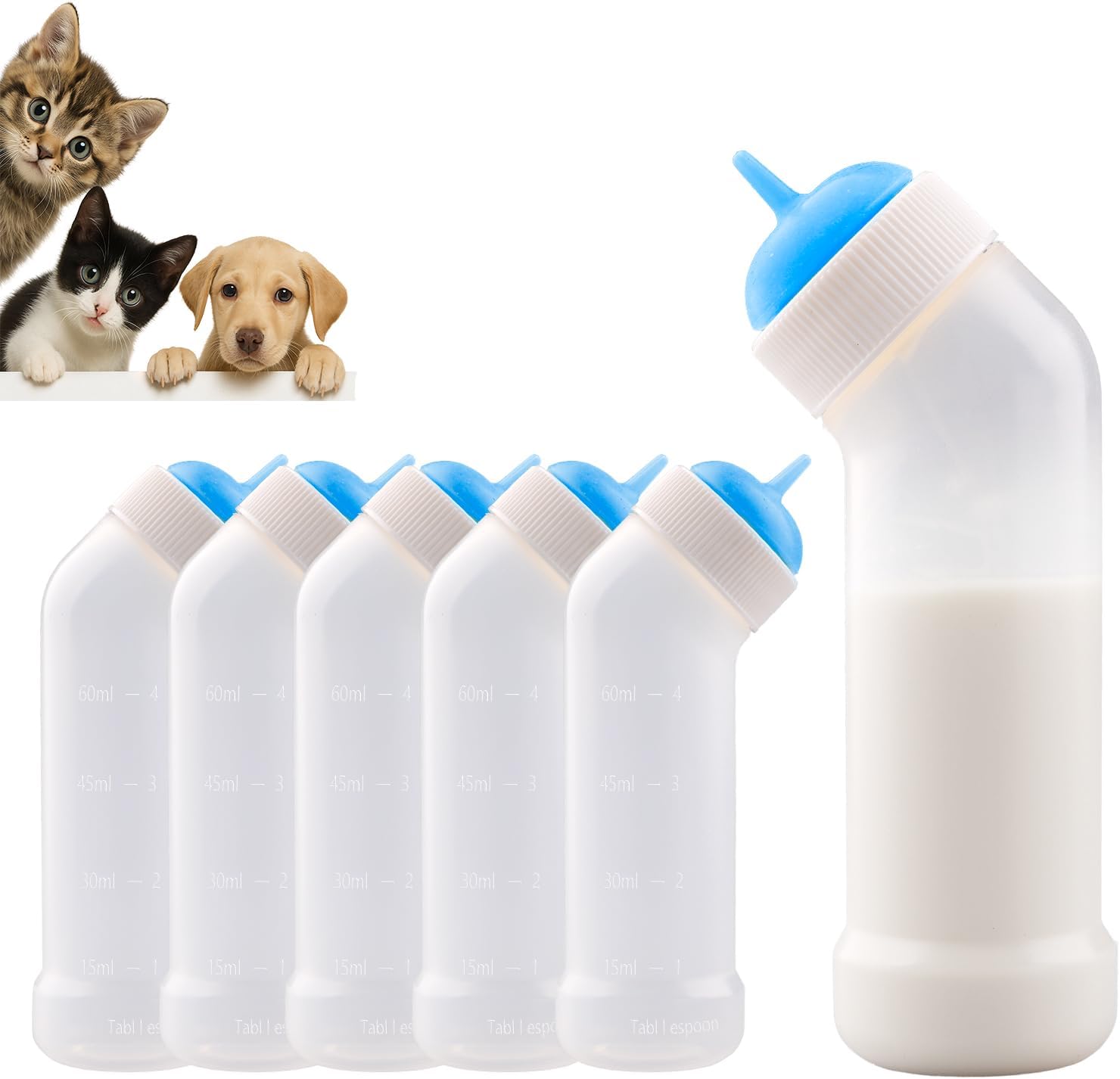 Pet Nursing Bottle for Newborn Animals,Kitten Bottle Feeding Kit Silicone Nipple for Kittens Puppys Rabbits Squirrel (Yellow, Small) - Image 9
