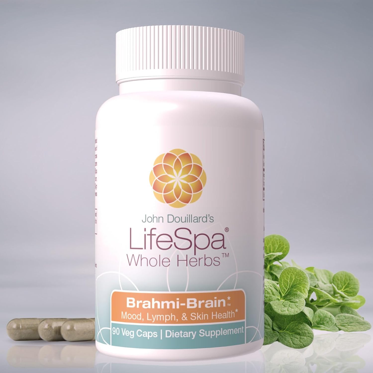 LifeSpa Whole Herbs Brahmi Brain 90 Capsules bottle front view authentic USA import